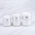 Sengmi White Airless Pump Cream Jar Lotion Bottle 15g 20g 30g 50g Acrylic Cosmetic Jars with Custom Printing