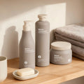 Custom HDPE Plush Finish Squeeze Bottle Set Pump Flip Top Cap for Shampoo Conditioner Matte Frosted Cosmetic Packaging