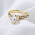 Classic Luxury Engagement Rings 925 Sterling Silver Fine Jewelry Prong Set Moissanite Fine Wedding Ring for Women
