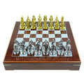 High Quality Custom Wood Chess Board Box Chess Game Set Luxury Metal Gold Silver Chess Piece MegaBDM