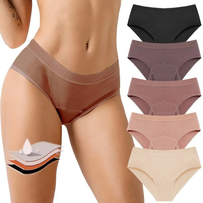 Bamboo Eco Friendly Women Menstrual Period Panties Absorbent 4 Layer LeakProof Incontinence Reusable Briefs Culotte Menstruelle