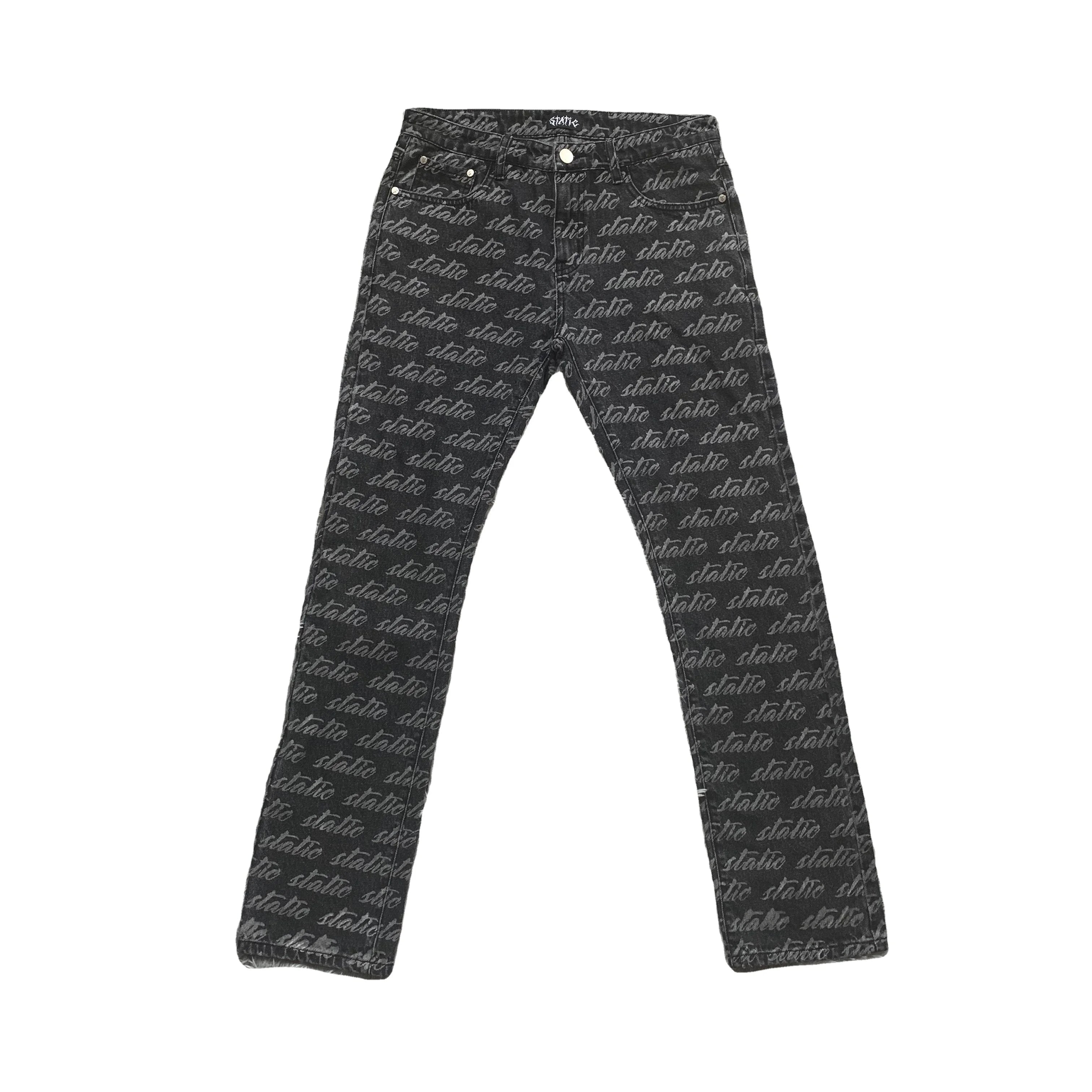 DENIMGUYS Skinny Straight Discharged Printing Denim Custom Jeans for Men