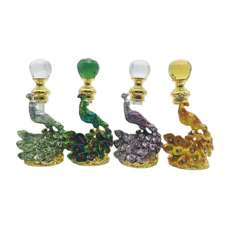 4ml Antiqued Vintage Craft Gift Home Decoration Glass Alloy Perfume Bottle Retro Arab Style Empty Glass Essential Oil Bottle