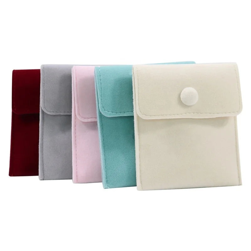 2026 New Cheap Good Price Custom logo Wholesale Flat Small Velvet Nice Jewelry Storage Farib Jewelry Bag Pouch
