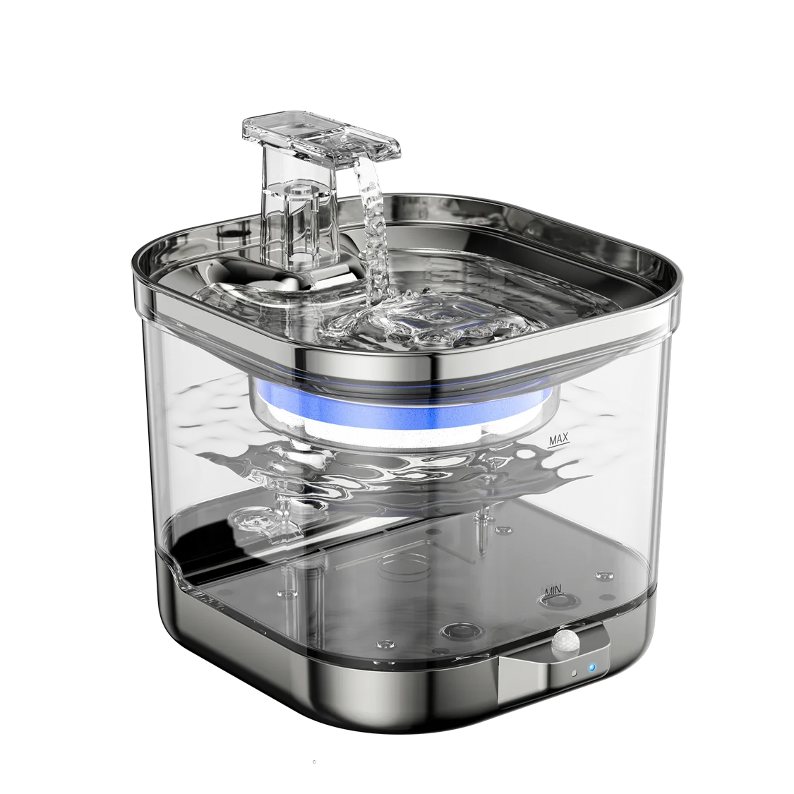 New 5L Portable Automatic Cat Water Dispenser Fountain Wireless Stainless Steel Indoor Sensor Drink Bowls