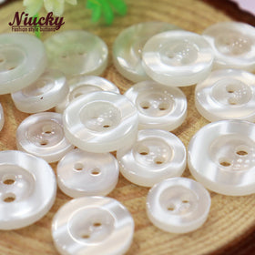 Resin 9mm -15mm 2 Holes Broad Edge Pealescent Sewing Buttons Shirt Basic High Quality Men Women Sweater Button Wholesale