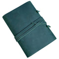 Antique Genuine Leather Creative Journal Handmade Unlined Natural Cream Paper Craft Pocket Crazy Horse Diary for Team Building