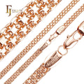 4mm FJ Fallon Fashion Jewelry Bismarck Weaving Anchor Triple Link Chain Plated in Rose Gold Brass Based