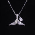 C8160 Abiding Hot Sale Real 925 Sterling Silver Mermaid Tail Pendant Necklace with Teardrop 4x6MM Moonstone