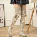 2026 Wholesales Women's Christmas Cable Knit Thigh High Socks Winter Boot Stockings Long Over Knee High Socks