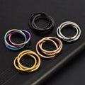 MECYLIFE Classical Design Stainless Steel Three Circles Rings Women's Eternity Love Twist Ring Eternity Ring