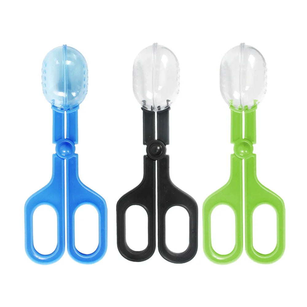 Small Transparent Plastic Clip Cleaning Tool for Reptiles Tortoise Lizard Frog Spider for Outdoor Pet Feeding