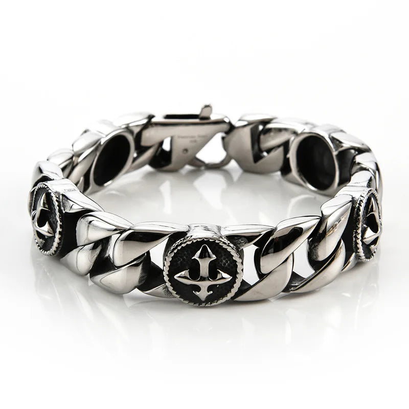 Fashion Jewelry Bangles Men's Stainless Steel Bracelet Viking Cross Stainless Steel Bracelet