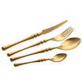 High-End Luxury 18/10 304 Stainless Steel Cutlery Flatware Sets Mirror Shinny Golden Color Knife Fork Spoon Modern/Classic
