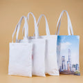 Blank Plain Promotional Reusable Canvas Custom Logo Grocery 100% Cotton Tote Shopping Bag Advertising Gift Adjustable Buckle
