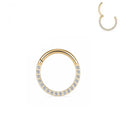 Simple Designs 316L Stainless Steel Micro Pave Zircon Septum Nipple Clicker Gold Plated Wedding Nose Ring for Women