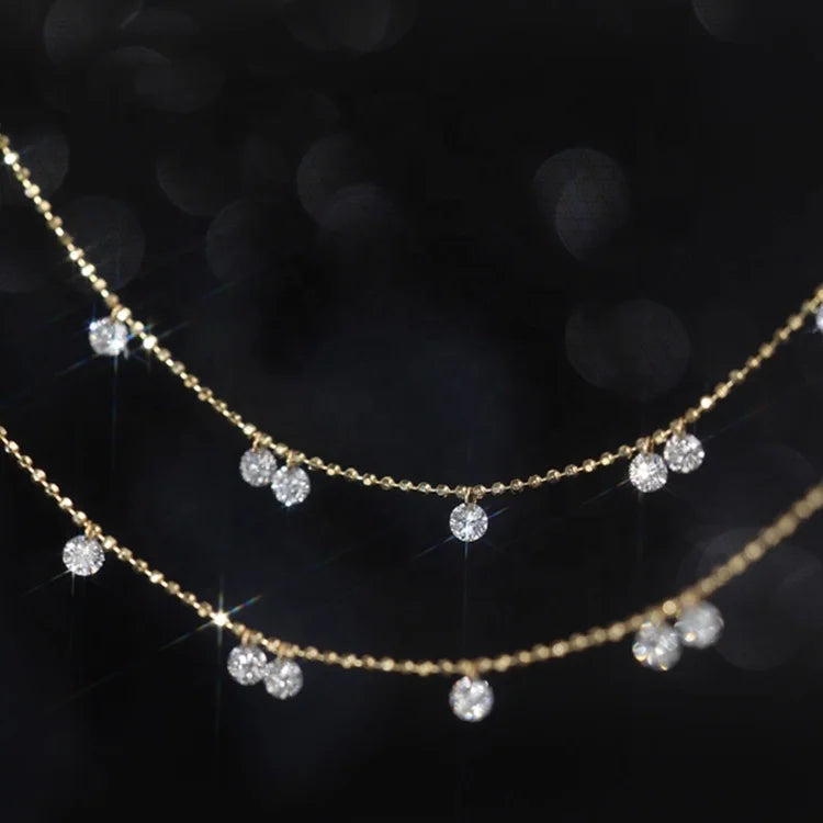 Bracelet 18K Gold Lab-grown Diamonds Light Luxury  Bracelet Bubble Diamonds Bling Bracelet