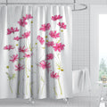 Hippie Butterfly Waterproof Polyester Shower Curtain Anti-Mould Bath Accessories Dry Wet Separated Bath Curtain Bathroom Hooks