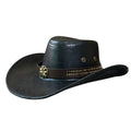 Fashion Classic Men Leather Western Cowboy Hat Cattlemen Leather Cowboy Hats for Men