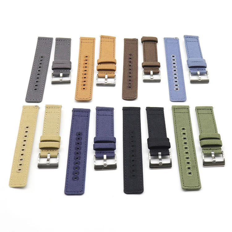 ShanHai 20mm 22mm Canvas Nylon Strap Quick Release Men Women Fashion Universal Replace Watch Band Bracelet Watch Accessories