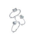 Daidan Heart Ring 925 Sterling Silver Ring Zirconia Rectangle Heart Stone Square Simple Woman Rings
