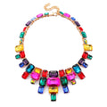 Fashion Punk Luxury Emerald Green Glass Choker Necklace for Women Collar Pendants Gothic Luxury Customized Diamond Gold Necklace
