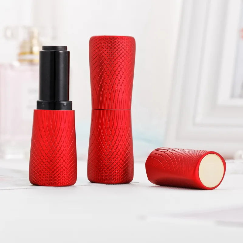 Yueshunxing Wholesale Custom New DIY Black Snake Skin Pink Snake Skin Lipstick Tube Black Gold Lip Balm Empty Tube Empty Lipstick Containers