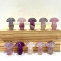 Wholesale Mini Crystal Carved Stone Mushroom Small Fluorite Gemstone Ornament Other Crystal Crafts
