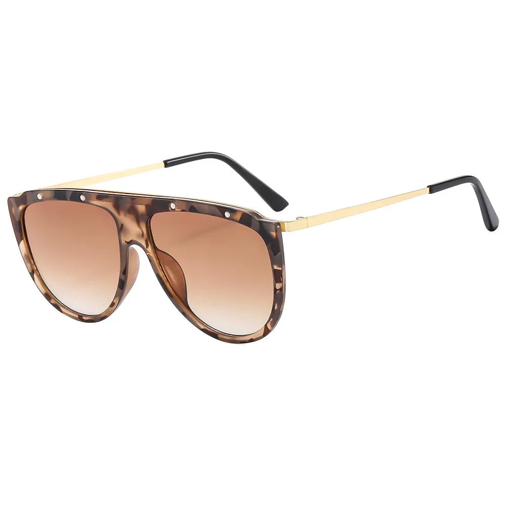2024 Custom Logo Fashionable New Trend Shades Men Women Large Frame Sunglasses Metal Frame Personalized Glasses