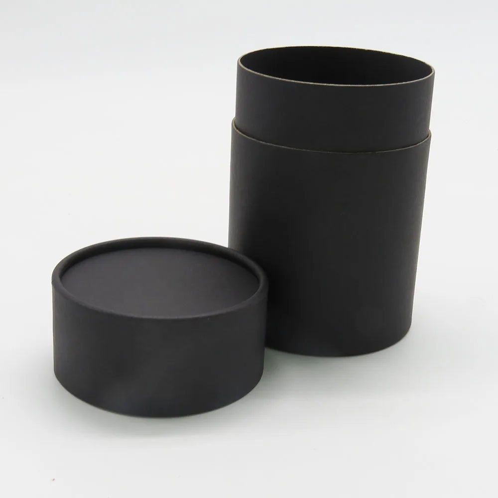 7.3*11.2cm Dia Paper Jar for Cosmetic Oil Bottle Tea Deodorant Stick Packaging Black Cardboard Tube with Lid