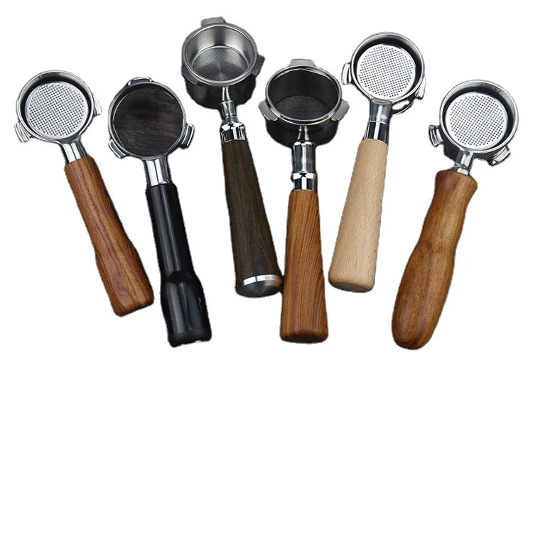 44 64 54 43 5152 53 51 49 58 54 Naked Bottomless Coffee Espresso Wooden Handle Portafilter for Delonghi