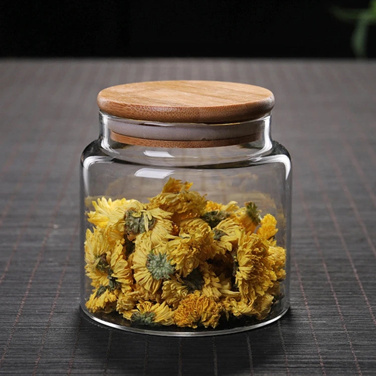 Kitchen Accessories Food Storage Container BPA Free Handmade Clear Wide Mouth High Borosilicate Glass Storage Food Jar With Lid