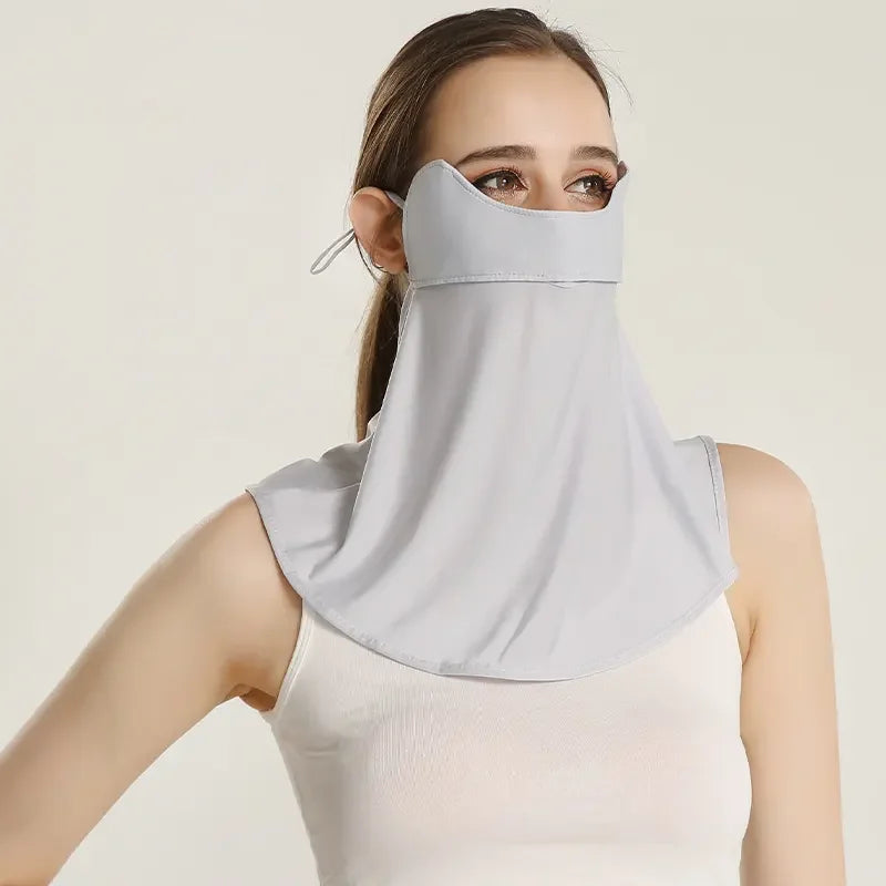Cheap Summer Outdoor Sunscreen UV protection Ice Silk Veil Face Mask for Women