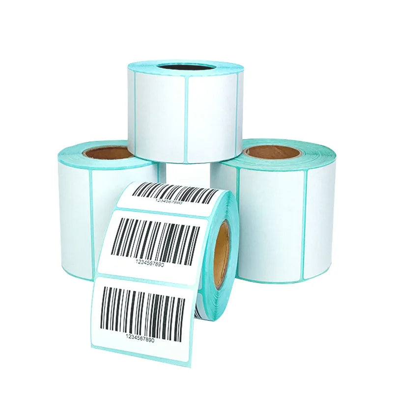 White 4 X 6 Inch Vinyl Direct Thermal Shipping Barcode Label Roll Strong Adhesive Waterproof for Grocery Promotion Custom Die