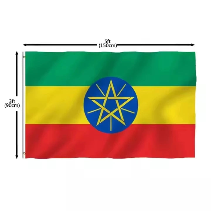 Factory Custom 3x5 FT Promotional Ethiopia Judah Durable Flag Premium Polyester Flag for Indoor Display