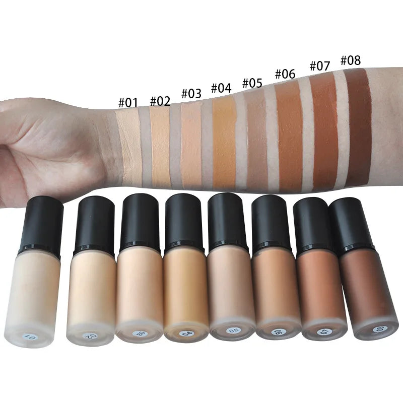 24-Hour Waterproof Soft Matte Full Coverage Liquid Foundation Customizable Private Label Makeup Tool Bulk-Buy Natural Look