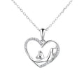 Wholesale Sterling Silver 925 Simple Heart Pendant with Cute Doggy Necklace for Women