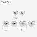 VIANRLA Jewelry 925 Silver Earrings 5mm Heart Earrings Fashion Women's Jewelry Laser Custom Logo
