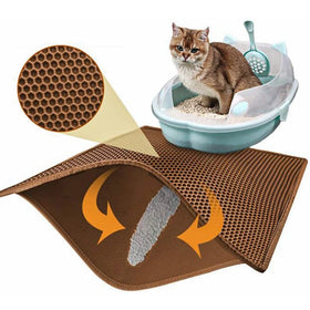 Durable Double Layer EVA Silicone Cat Litter Mat Large Size Premium Pet Sand Box Pad Modern Design Summer Waterproof Trapper
