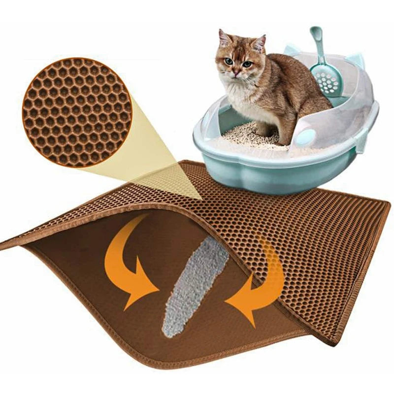 Durable Double Layer EVA Silicone Cat Litter Mat Large Size Premium Pet Sand Box Pad Modern Design Summer Waterproof Trapper