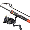 HISTAR Wholesale Hacker Chinese Fir Carbon Fiber Handle Imported High C With K Cloth FUJI Guides Sliding Fishing Rod & Reel Combo