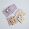 8*8 cm Custom Logo Microfiber Pouch with Band Jewelry Packaging Gift Bag with Earrings Necklace Insert Pad
