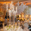 L-CH01-6 Wholesale Glass Candle Holder Candlestick Holders Candelabra Crystal Candlestick Holder for Wedding Decoration