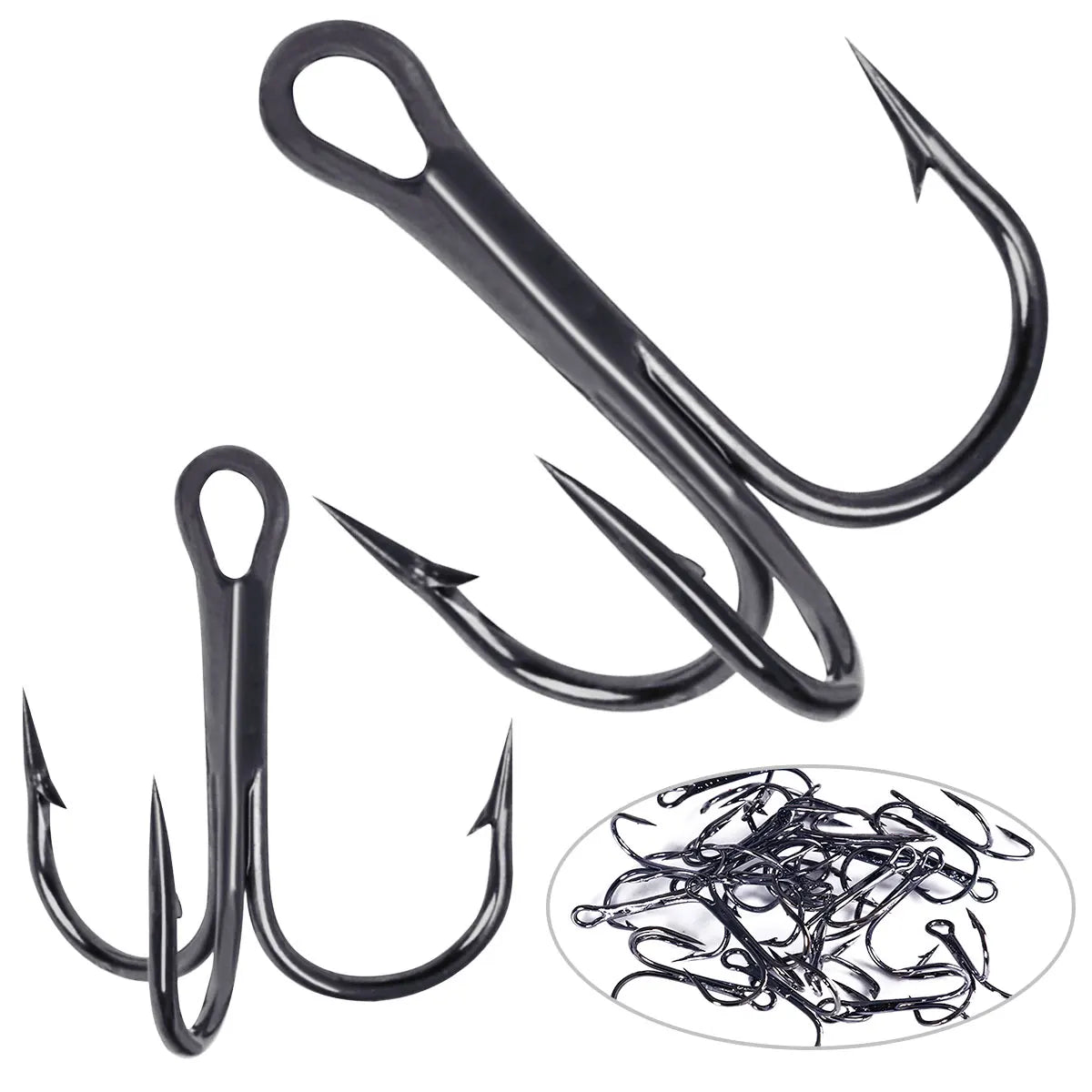 Hot Sale 20pcs/box High Carbon Steel Fish Hook Treble Stainless Steel Fishing Hooks