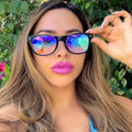 Custom Logo Fashion Festival Retro Custom Logo Women Square  Glasses  Diamond Kaleidoscope  Party  Sunglasses Men Women