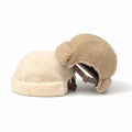 Custom Logo Winter Warm Plush Adjustable Leather Strap Docker Hat Faux Teddy Fur Blank Brimless Cap