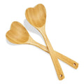 Wooden Kitchen Utensils Serving Mixing Spoon Heart Shaped Bamboo Spoons for Cooking Housewarming Wedding Gifts
