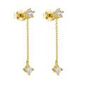 Fashionable Unique Personality 925 Sterling Silver Fine Tassel Chain Earring High Quality White Cubic Zircon Pendant Earrings