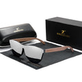 KINGSEVEN Unisex Sunglasses Original Polarized Wooden Glasses with PC+Walnut Frame Handmade Eyewear Shades 5510