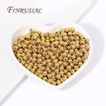 18K Gold Plated 2-8MM Metal Smooth Seamless Bead Separators DIY Jewelry Making Supplies-Spacers for Crafting